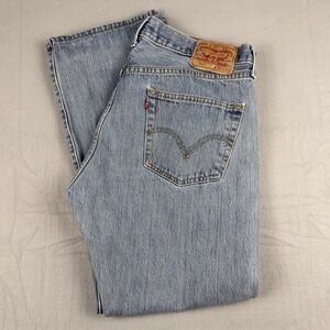 Levi's 501xx Jeans Mens 36x29 Straight Leg Button Fly Blue Denim Light Wash